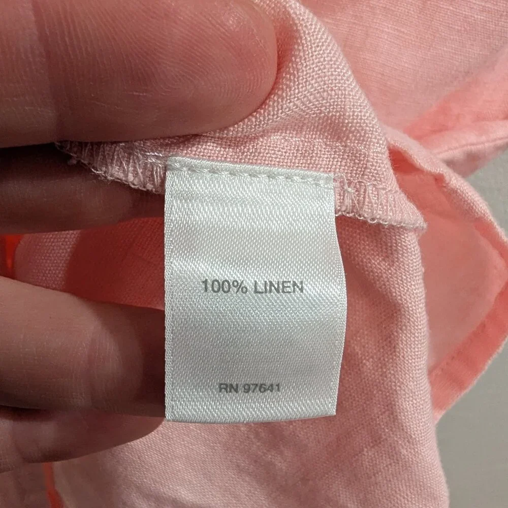 J. JILL 100% Linen Shift Dress L Baby Pink Pastel Sleeveless Loose Lagenlook - Picture 4 of 6